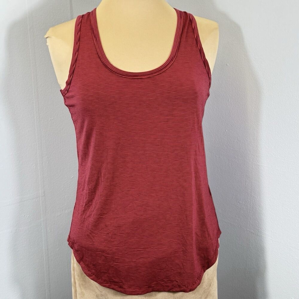 KUHL Sz S Women Sleeveless Venture Tank Top Shirt Red Blush Stripe 8407 NWOT